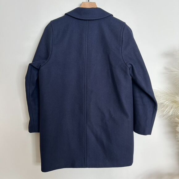 J.Crew Navy Deep Blue Wool Boyfriend Melton Wool Coat - Picture 10 of 14